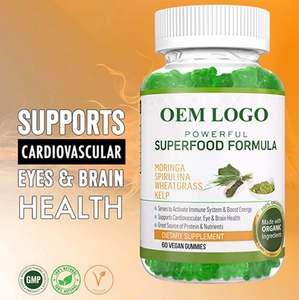 Private Label supporto immunitario Booster Energy Moringa Wheatgrass kelp Blend <span class=keywords><strong>Hawaiian</strong></span> Chlorella <span class=keywords><strong>Spirulina</strong></span> Gummies - Product Image 3