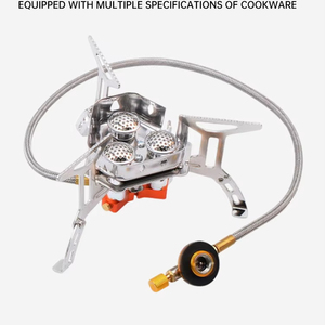 Fogão a Gás Mini Portátil à Prova de Vento com 3 Queimadores 5800W Dobrável para Camping, Caminhadas e Cozinha ao Ar Livre - Product Image 1