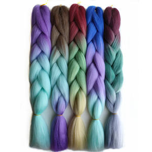 Nieuwe <span class=keywords><strong>Hot</strong></span> <span class=keywords><strong>Sale</strong></span> Mode Mix Kleur Synthetisch Jumbo Vlecht Haar Bulk Extensions <span class=keywords><strong>Kinky</strong></span> Straight voor Crochet Vlechtjes - Product Image 6