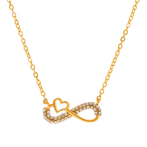 Collana a forma di amore infinito a 8 forme di personalità alla moda con ciondolo a cuore in ottone squisito zircone collana con clavicola per donna - Product Image 6