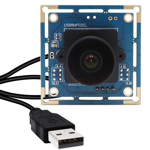 ELP 8MP Fisheye 150 Degree Wide Angle USB Camera Module 3264X2448 Lightburn Camera UVC for Laser Engraving, Security Monitoring