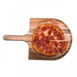 Platos para pizza de madera maciza de acacia hechos a mano en India para decorar tu comida a un precio económico. - Product Image 1