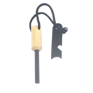 Ceppo della partita dell'asta di avviamento del fuoco della pietra focaia del magnesio con la maniglia di legno per la borsa del Opp impermeabile di alta qualità all'aperto facile sopravvivenza all'aperto - Product Image 3