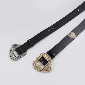 Vente en gros Nouveau Coeur Pièce Métallique <span class=keywords><strong>Ceinture</strong></span> Cloutée <span class=keywords><strong>Ceinture</strong></span> pour <span class=keywords><strong>Femme</strong></span> Or <span class=keywords><strong>Argent</strong></span> Boucle Coeur Amour <span class=keywords><strong>Ceinture</strong></span> en Cuir <span class=keywords><strong>Noir</strong></span> Personnalisée - Product Image 3