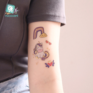 Mermaid e unicorno forniture per feste tatuaggi temporanei per bambini Cartoon <span class=keywords><strong>tatuaggio</strong></span> Design oro metallizzato Flash per bambini - Product Image 5