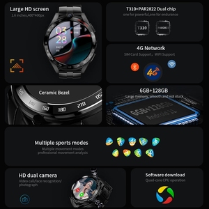 Montre connectée Android LOKMAT <span class=keywords><strong>APPLLP</strong></span> 4 <span class=keywords><strong>PRO</strong></span> avec téléphone, Wifi, GPS, moniteur de fréquence cardiaque, 6G+128G, double caméra pour téléphone - Product Image 5