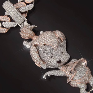 Luxury Moissanite Diamond Pendant Necklace Hip Hop Iced Out Cartoon Pendant for Women Available at Wholesale Prices - Product Image 3