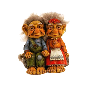 Estatua Vikinga de Resina Personalizada de Islandia, Dinamarca, Suecia, Figura Decorativa Nórdica de Troll Noruego con Bandera Nacional - Product Image 3