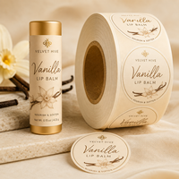 Autocollants personnalisés pour baume à lèvres avec logo, étiquettes cosmétiques personnalisées, étiquettes imperméables en vinyle pour tubes de gloss, impression en rouleau, autocollants adhésifs
