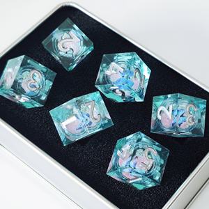 MINI PLANET Vente en gros de dés D6 personnalisés à cœur liquide en forme de papillon, dés à 6 faces faits à la main pour les jeux de rôle sur plateau, accessoires DND D6, cadeau - Product Image 5