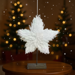 Homeera Snowflake Christmas Decoration L45 H100cm With Base Foam Bamboo Material - Product Image 2