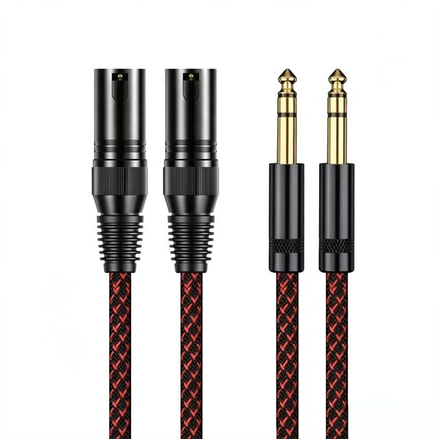 Professional 6.35mm TRS to XLR Male Balanced Interconnect Cable for Studio Monitors and Mixing Consoles