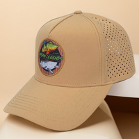 Topi Baseball olahraga 5 Panel, topi bisbol bordir Logo kualitas tinggi, topi Baseball cokelat dengan 5 Panel