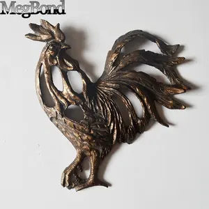 3D cast iron rooster wall art decoration for home decor