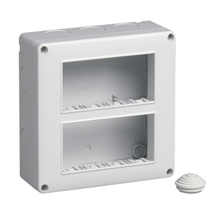 Boîte à interrupteurs murale verticale Vimar 4x2 13,6x5,5 cm IP40 pour usage extérieur - Product Image 1