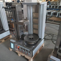 Nouvelle conception de machine à découper la viande verticale automatique pour shawarma, en acier inoxydable, 4 brûleurs au gaz/électrique
