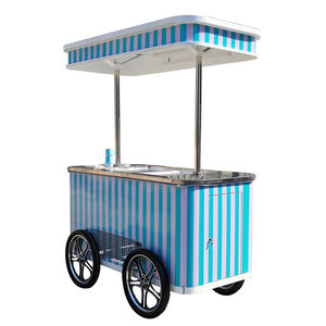 Boissons froides Trolley <span class=keywords><strong>Bar</strong></span> <span class=keywords><strong>Chariot</strong></span> à bonbons de luxe Snack Food Ice Cream Gelato Vending Cart Hand Push Bicycle - Product Image 5