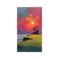 Peinture à l'huile abstraite moderne 100% peinte à la main, paysage de coucher de soleil à texture épaisse, art mural pour la décoration du salon, taille personnalisée