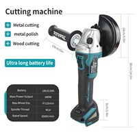 Meuleuse d'angle sans fil Makita 18V DGA404/DGA504 avec interrupteur coulissant, construction en acier inoxydable, outil de bricolage