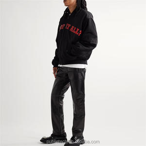 OEM punk rock feel 100% pantalon en cuir noir d'agneau pour hommes - Product Image 3