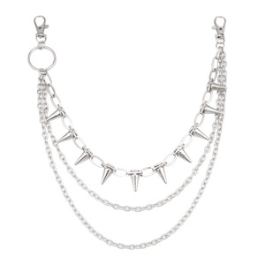 Cadena de Cintura Unisex de Aleación de Zinc con Púas, Estilo Punk, Multicapa, para Fiestas Hip Hop, Cadena Corporal de Moda - Product Image 3