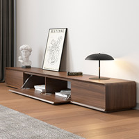 Meuble TV et Table Basse Modernes de Luxe – Combinaison Durable, Écologique et Simple pour Appartements Grands et Petits – Noyer Blanc pour Salon