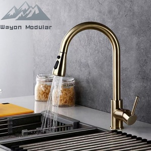 Robinet mélangeur moderne de qualité supérieure en bronze canon, extractible, pour évier de cuisine et lavabo de salle de bain - Product Image 6