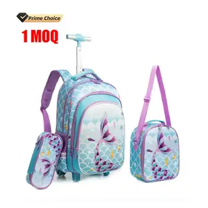 Custom Backpack Girls School Trolley Bag with Shoulder Strap Kids Children School Backpack Bag Trolley Backpack Kid Trolley Bags