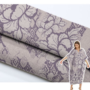 Lax-rollos de tela de <span class=keywords><strong>lino</strong></span>/algodón, hilo teñido con estampado floral, <span class=keywords><strong>ropa</strong></span> de verano - Product Image 1