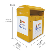 Contenedor de Donación de Ropa Personalizado de Fábrica, Contenedor de Reciclaje de Acero, Acero de Calibre 16, Contenedor de Donación de Ropa Usada