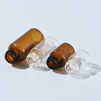 Flacon d'essence à bouchon sphérique original de 1 à 5 ml, transparent brun, bouchon à vis, échantillon de voyage, recharge, flacon d'huile essentielle