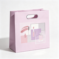 Sacs en papier personnalisés avec poignée creuse, emballage de vente au détail écologique, parfaits pour transporter le maquillage et les cosmétiques