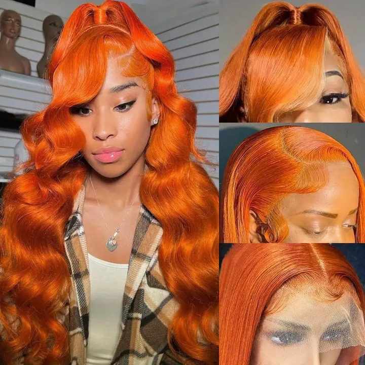 For Amazon Female Front Lace Wig with Middle Part Big Wave Long Curly Hair Fashion Full Head Cover