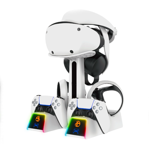 Station d'accueil de charge pour contrôleur de jeu <span class=keywords><strong>PS</strong></span> <span class=keywords><strong>VR2</strong></span>/<span class=keywords><strong>PS5</strong></span> Base de chargeur rapide double magnétique pour présentoir de stockage de casque PSVR2 VR - Product Image 1