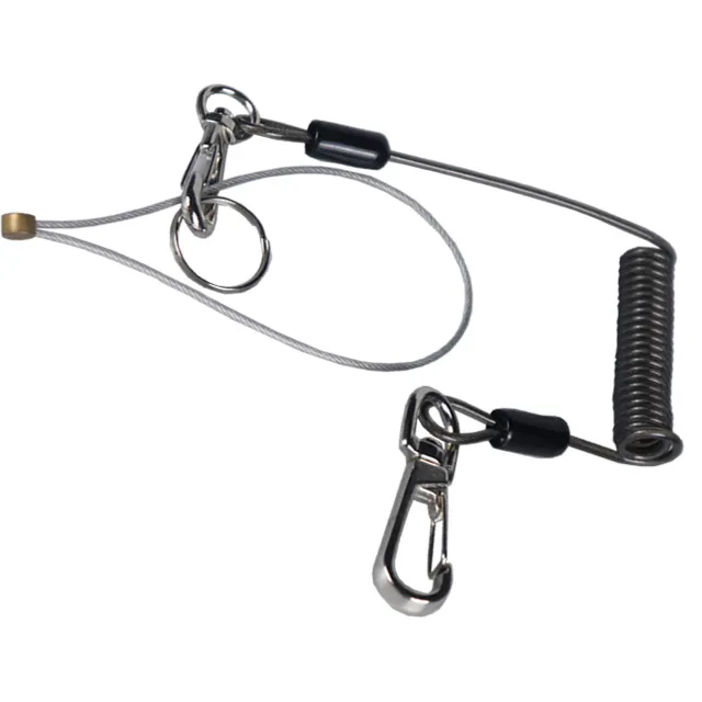 Spring coil tools safety lanyard With carabiner for working at heights for clamp spring