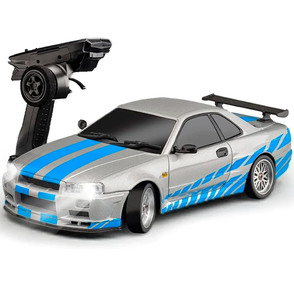 Dwi 2.4G <span class=keywords><strong>รถ</strong></span>ดริฟท์1:18 RC GTR <span class=keywords><strong>รถ</strong></span> <span class=keywords><strong>R34</strong></span>ไจโรสโคป<span class=keywords><strong>รถ</strong></span>แข่งโรดสเตอร์พร้อมไฟ LED ตัวถังอัลลอย<span class=keywords><strong>รถ</strong></span>ของเล่น RC สำหรับเด็ก - Product Image 1