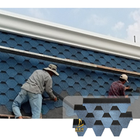 Blaue Asphalt Dachziegel Baustoffe für Haus isolierung Bau China Mosaik Sechseckige Bitumen Dachs chind eln