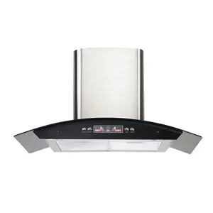 kitchen 90cm chimney wall mounted glass with copper motor range hood