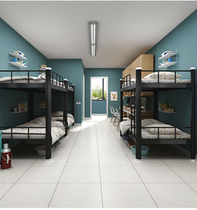 Factory double bunk katil 2 tingkat pengukuran tempat tidur tidur 2 susun stackable dan student split metal bed - Product Image 2