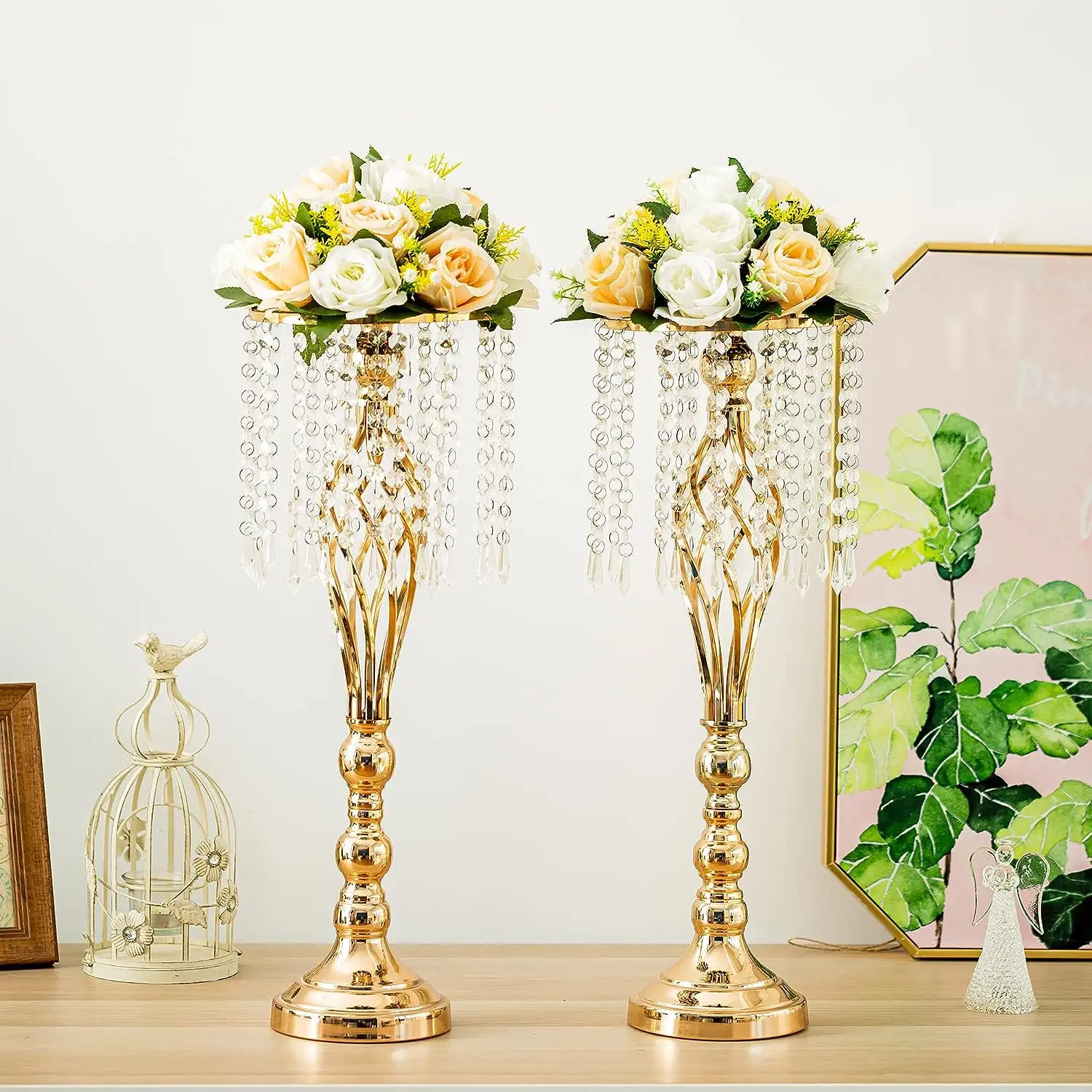 Wedding Scene Flowers Road Lead Desktop Decorative Table Flower Table Ornaments wedding flower stand