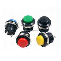 Interrupteur à bouton-poussoir momentané à réinitialisation automatique R13-507 16MM avec LED rouge/verte/bleue, montage sur panneau, couleurs rouge, noir, blanc, jaune, vert, bleu