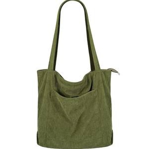 <strong>KALIDI</strong> FANCY FOREST Corduroy Tote <strong>Bag</strong> for Women Two Packs Large Shoulder Hobo Handbag Zipper Closure - Product Image 2