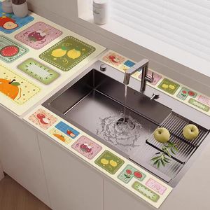 Tapete de Tierra de Diatomeas para Encimera de Cocina, Diseño de Dibujos Animados, Rectangular, Impermeable, Absorbente, para Fregadero - Product Image 4