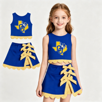Tenues de cheerleaders personnalisées pour filles, tenues sportives sur le thème du ballon, ensembles de hauts à manches courtes et de jupes-culottes imprimées pour équipes de football, ensembles pour le jour du match pour filles