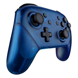 EXtremeRate Coque de remplacement complète transparente bleue avec poignées pour manette Switch Pro - Product Image 4