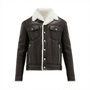 Vestes d'hiver chauffantes en cuir de mouton noir pour hommes, modèle 2026, les plus vendues, écologiques, 100 % haute qualité, faible MOQ - Product Image 1