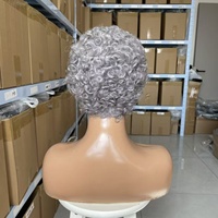 Perruque Courte en Cheveux Humains Sans Colle, Vente Directe Fabricant, Mélange Naturel, Couleur Faée, Coupe Brésilienne Vierge, Vente en Gros