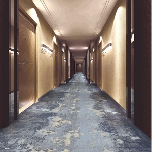 Tapis de couloir d'hôtel commercial, tapis de sol en laine et nylon robuste antidérapant de qualité hôtelière, revêtement mural à mur, Foshan - Product Image 2