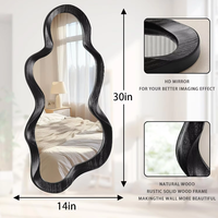 Miroir mural de luxe asymétrique ondulé, miroir pleine longueur, décoration créative unique pour salon et chambre à coucher