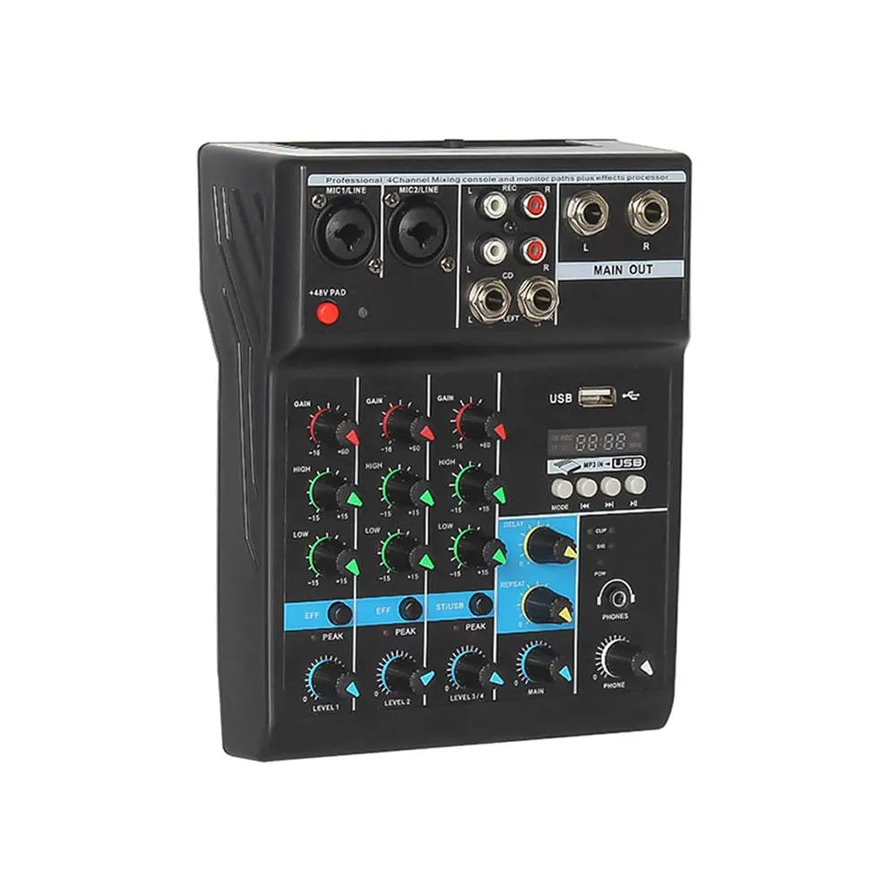 Chuyên Nghiệp 4 Kênh Giá Rẻ A4 Máy Trộn Âm Thanh Dj Điều Khiển/Âm Thanh Console Mixer